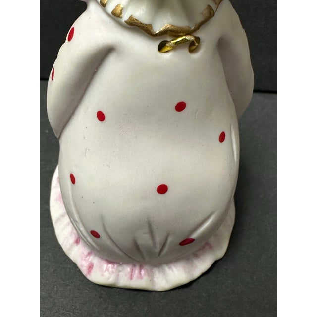 Pink Vintage Late 20th Century Pink With Red Polka Dots Porcelain Clown Bell For Sale - Image 8 of 11