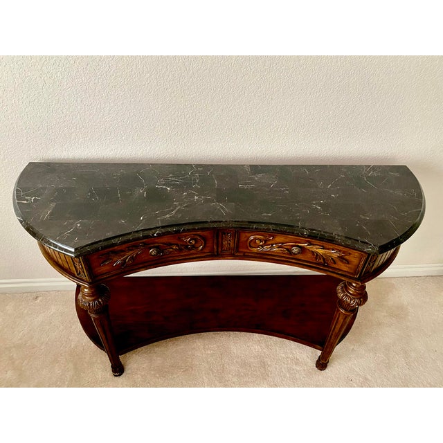 Vintage Drexel Heritage "Talavera" Collection Demilune Serrano Console Table Excellent Condtion For Sale - Image 12 of 15