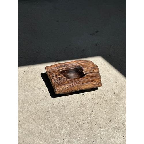 Asian Dark Brown Square Hollow Circular Teak Bowl For Sale - Image 13 of 18