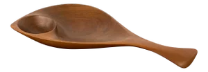 Mid-Century Modern Emil Milan Wooden Walnut Bowl
