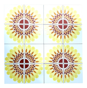 Iris Starburst Tiles, Italy, 1970s, Set of 16