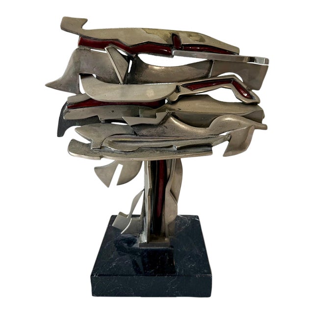 Studio Del Campo, Studio Del Campo Italian Brutalist Abstract Sculpture Steel Enamel 1978 Turin For Sale