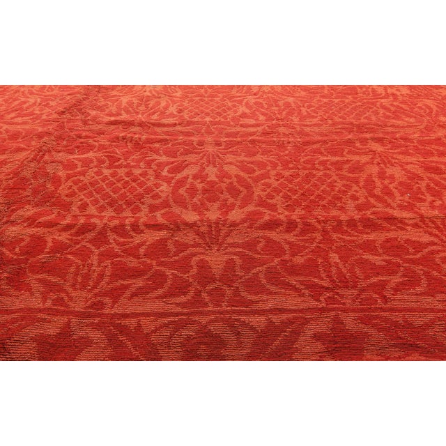 Early 21st Century Modern Tibetan Red Floral Handmade Wool Rug by Doris Leslie Blau For Sale - Image 5 of 5