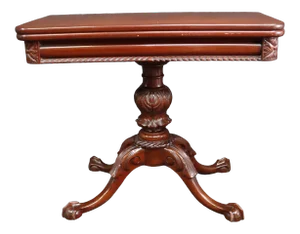 Centennial Chippendale Carved Solid Mahogany Game Table
