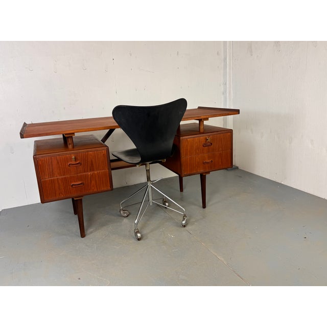 Mid-Century Danish Teak Desk attributed to Louis van Teeffelen for Wébé, 1950s For Sale - Image 17 of 18