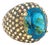 Bochic "Orient" Vintage Natural Yellow Sapphire & Blue Topaz Ring Set 18K Gold & Silver For Sale