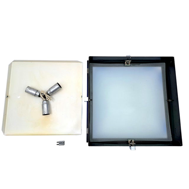 Blue Cut Glass Ceiling Lamp, Veca, 1970s For Sale - Image 6 of 13