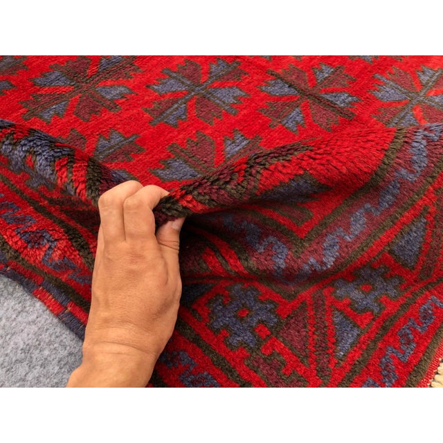 1980s 1980s Hand Knotted Tribal Taimani Afghan Rug For Sale - Image 5 of 6