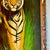 Kelly Green 1950s Vintage Boho Chic Mexican Safari Bengal Tiger Painting For Sale - Image 8 of 11