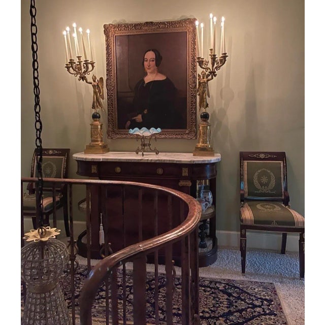 Monumental Pair of Early 19th Century French Winged Victory Candelabras For Sale - Image 4 of 8