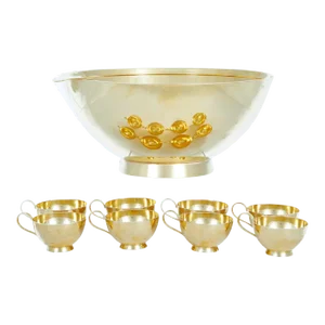 Tiffany & Co. Sterling Silver / Gilt Punch Bowl Service / 8 People