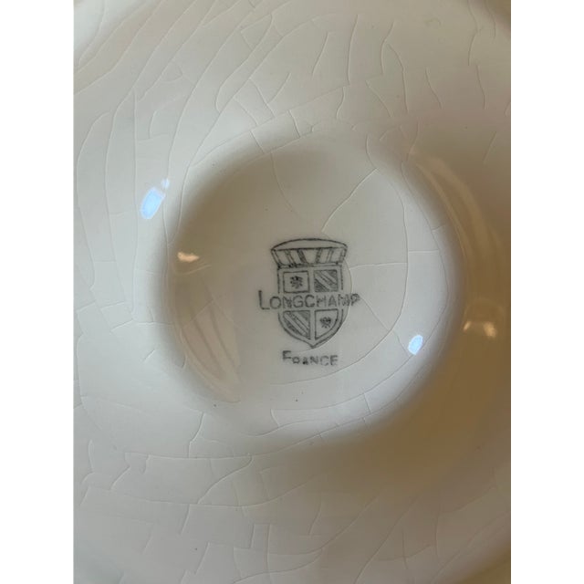Vintage French Longchamp White Oyster Plate For Sale - Image 10 of 11