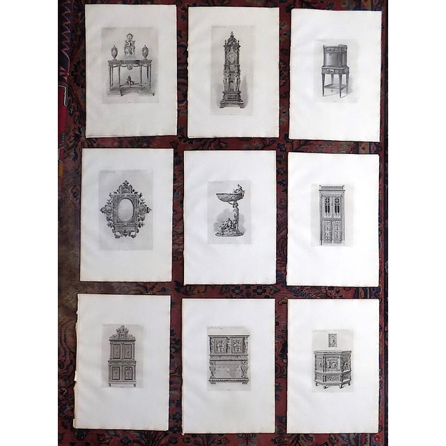 Antique 19th C. Large Folio Black & White Decorative Object Engravings - Set of 9 For Sale - Image 12 of 12