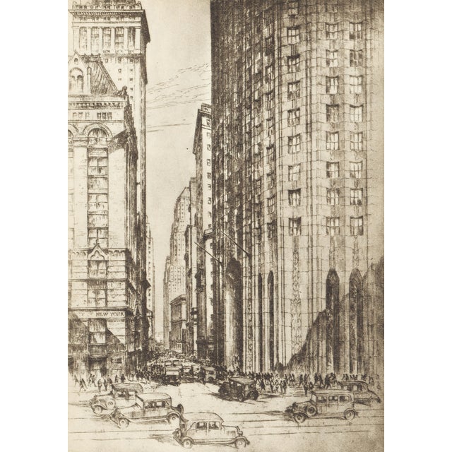 Limited edition (572/2050) copper plate intaglio etching from "New York in Etchings" by Anton Schutz. Printed by the...