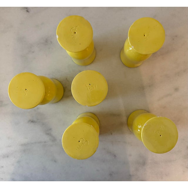 Set of 6 Vintage Yellow Pedestal Glasses For Sale - Image 9 of 12