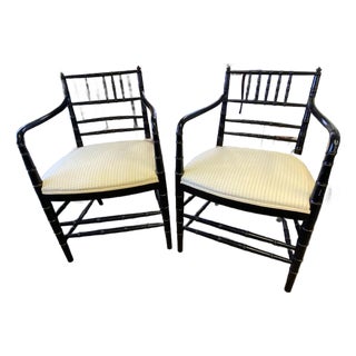 20th Century Faux Bamboo Chairs, Pair For Sale