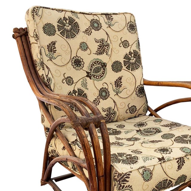 Vintage Mid Century Heywood Wakefield Ashcraft Rattan Lounge Chairs- A