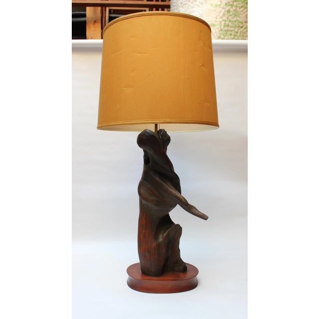 Substantial Driftwood Table Lamp on Mahogany Base For Sale - Image 13 of 13