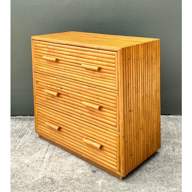 Vintage Bamboo Three-Drawer Chest For Sale - Image 10 of 15