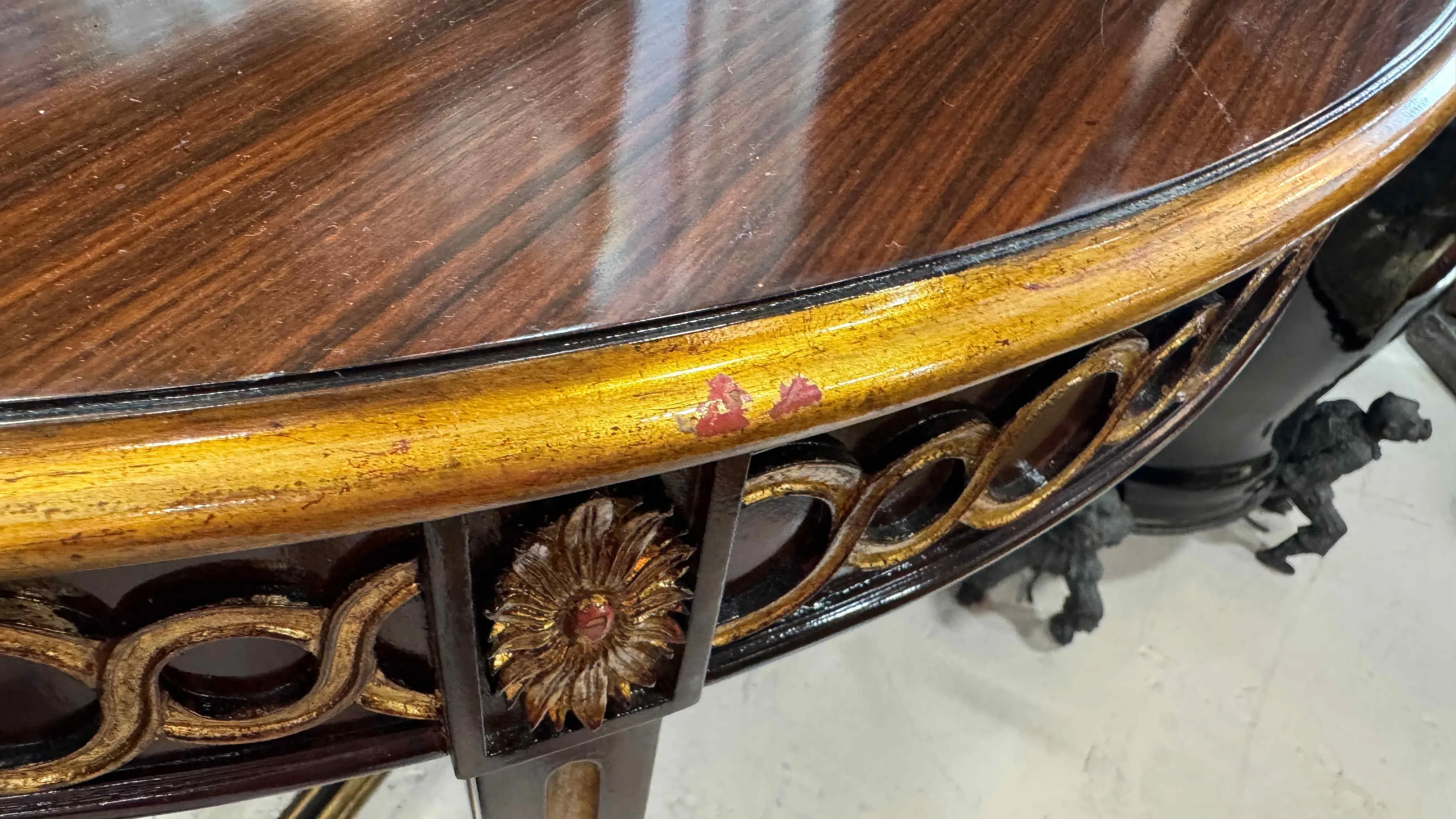 Maitland Smith Style Recency Demilune Console Table | Chairish