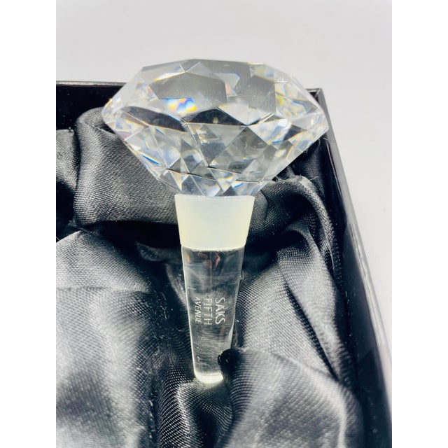 Late 20th Century Late 20th Century Saks Fifth Avenue Crystal "Gem" Bottle Stoppers Original Gift Box- Set of 2 For Sale - Image 5 of 12