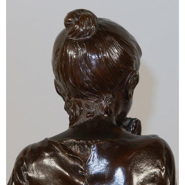 A. Massoulle, Jeune fille assise, Late 1800s, Bronze For Sale - Image 12 of 18