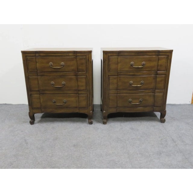 French Louis XV Faux Painted Commodes/ Nightstands - a Pair For Sale - Image 3 of 9
