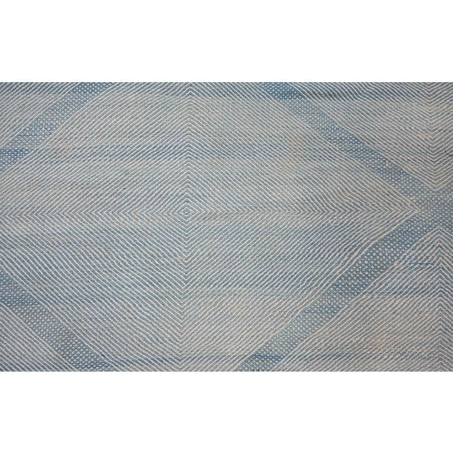 Modern Flatweave Geometric Light Blue Wool Rug "Skylace" by Doris Leslie Blau For Sale - Image 4 of 8