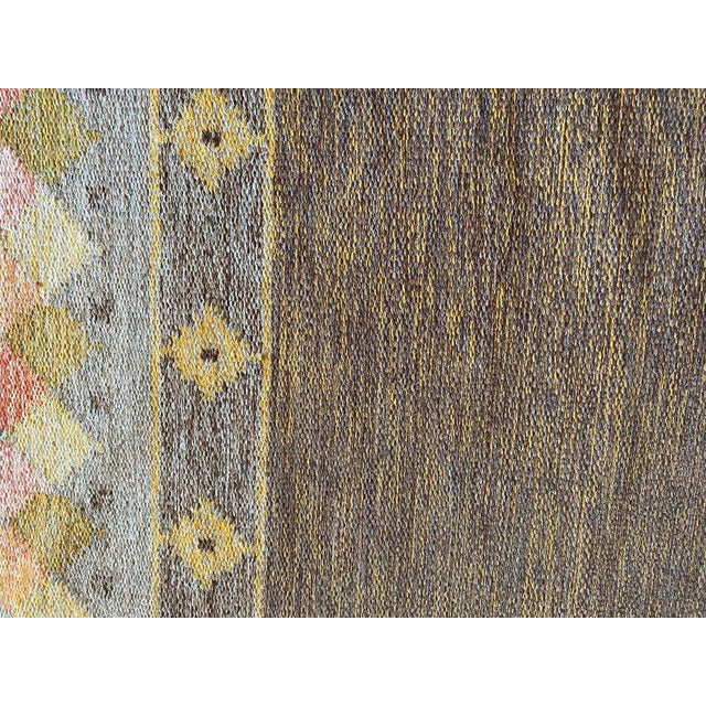 Scandinavian Modern Pastel Röllakan Flatweave Rug, 1950s For Sale - Image 14 of 17