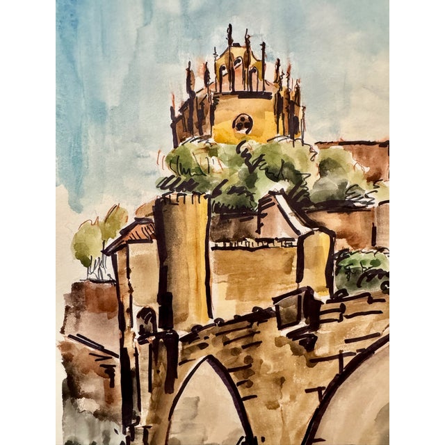 Original watercolor on paper by Henry Emil Salloch, also known as Heinz Emil Salloch, the German-born American artist and...
