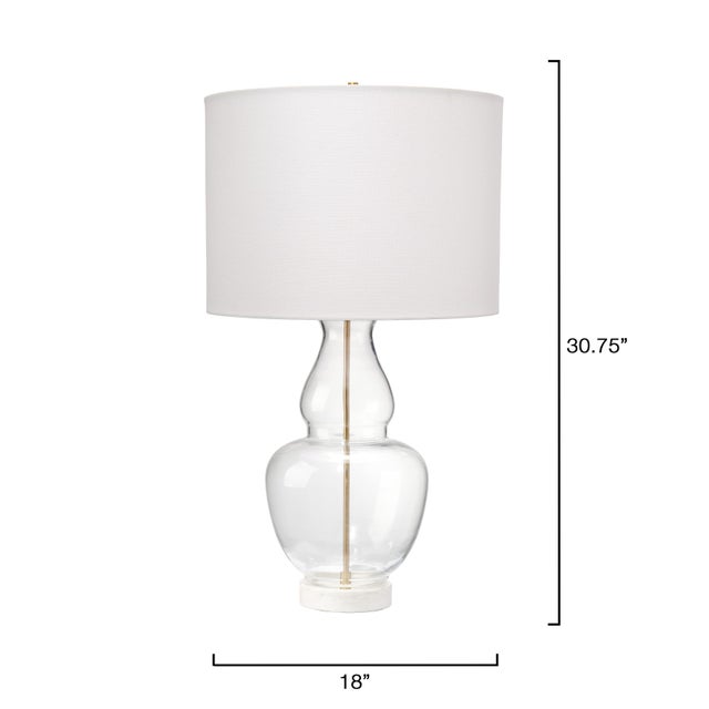Poised Table Lamp, Clear Glass The delicacy of this gourd lamps base is enhanced by a cloud-like linen drum shade, and...