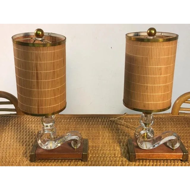 Art Deco Baccarat Style Art Deco Lamps - a Pair For Sale - Image 3 of 11