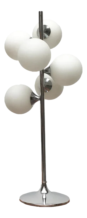 Vintage Space Age Glass & Metal Table Lamp, 1970s