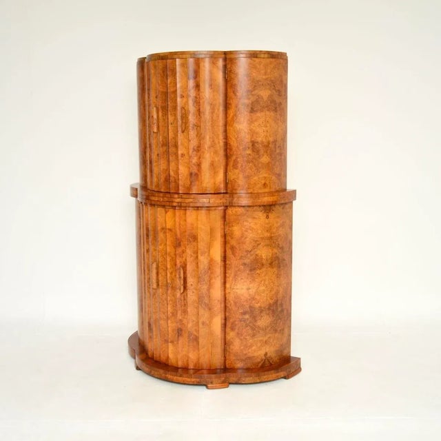 Glass Art Deco Burr Walnut Cocktail Cabinet from Epstein, 1930s For Sale - Image 7 of 13