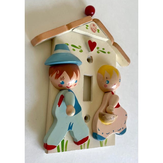 1980's Kiddie Wood Light Switch Cover and Wall Decor For Sale - Image 9 of 13