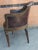Mid Century Empire Leather Upholstered and Nailhead Studded Mahogany Arm Chair For Sale - Image 9 of 11