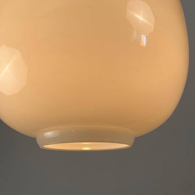 1950s Large Radiohus Pendant Lamp in White Glass by Vilhelm Lauritzen for Louis Poulsen, 1950s For Sale - Image 5 of 12