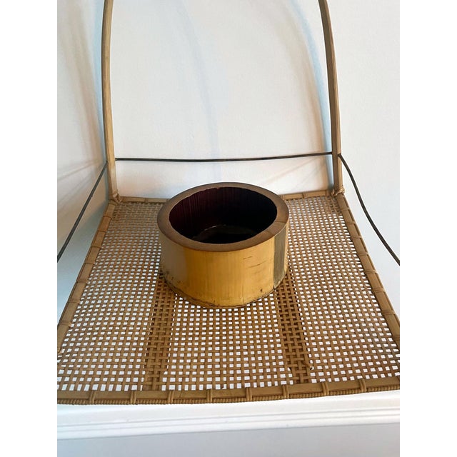 Wood Unique Japanese Woven Bamboo Hanging Ikebana Basket Suzuki Gengensai For Sale - Image 7 of 18
