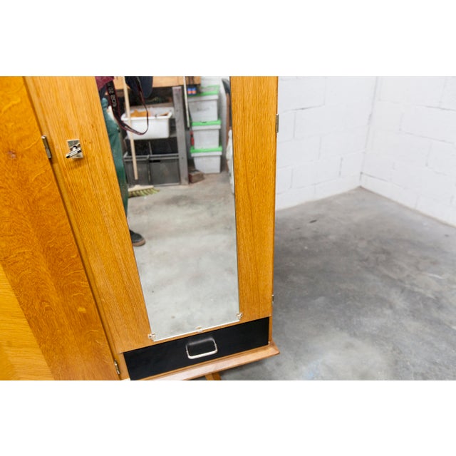 French Wardrobe with Compass Legs, Doors, Mirror and Drawer, 1960s For Sale - Image 17 of 18
