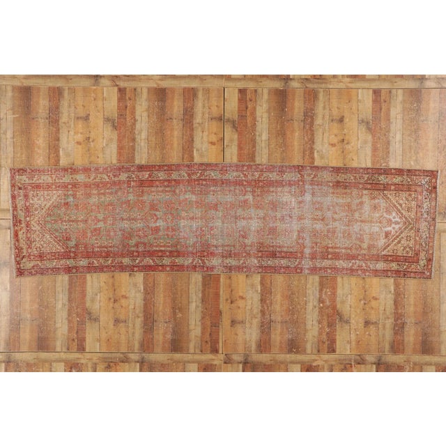 Tan Early 20th Century Antique Persian Malayer Rug - 03'04 X 12'09 For Sale - Image 8 of 8