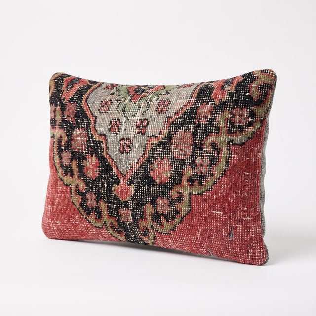 Mid-Century Modern Bohemian Lumbar Rug Pillow Cover 12'' X 19'' For Sale - Image 3 of 4