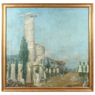 Large Ukranian Oil on Canvas by Mikhail Dmitrievich Todorov For Sale