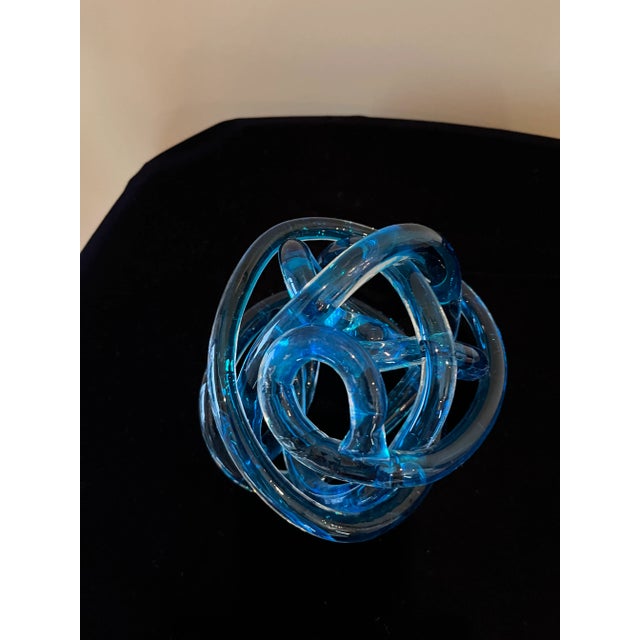 Blue Blue Ocean Swirl Glass Art For Sale - Image 8 of 10