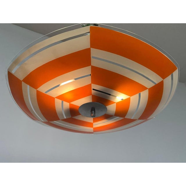 Mid-Century Glass Pendant by Napako, Czechoslovakia, 1970s. For Sale - Image 4 of 8