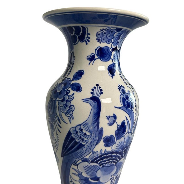 Vintage Hand-Painted Bird Vases from Royal Delft, 1980s, Set of 3 For Sale - Image 3 of 8