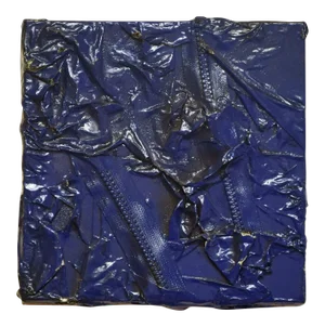 Deep Blue - Acrylic, Enamel and Zip Collage on Paper - 2010 2010
