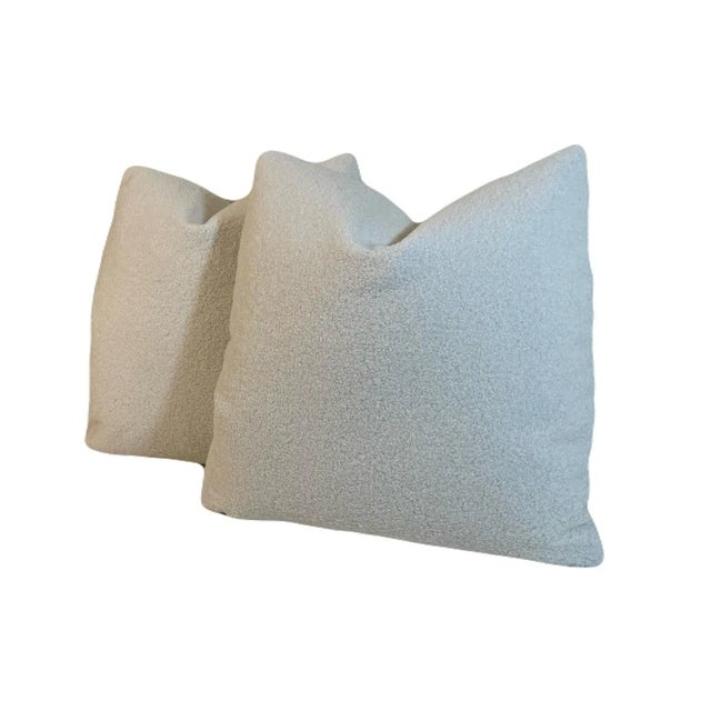 This pair of pillows feature a really soft Teddy boucle “Ivory” fabric on both sides. Tapered corners to prevent dog ears,...