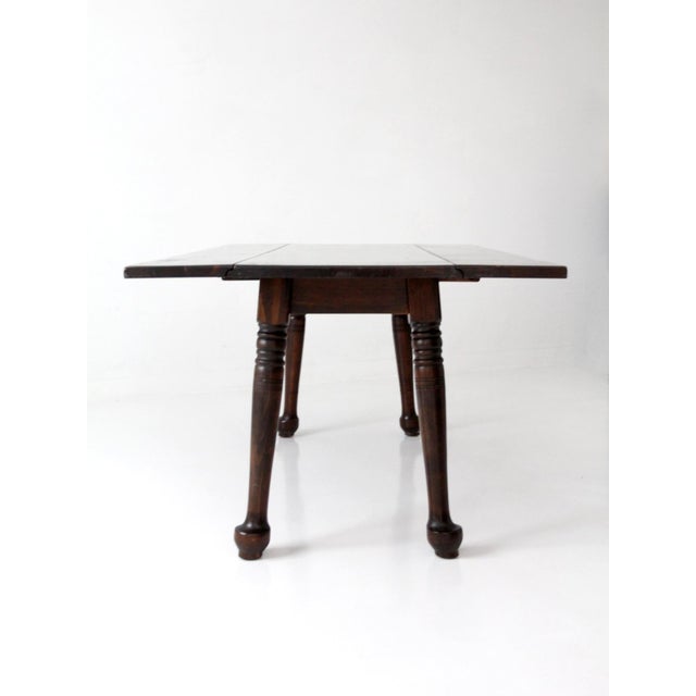 Wood Early American Style Drop Leaf Dining Table Circa 1950s For Sale - Image 7 of 18