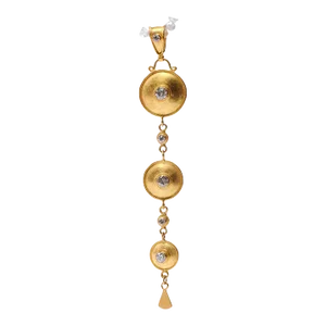 Etruscan Inspired Gold & Diamond Drop Pendant