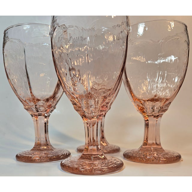 Pink Icy Pink Goblets- Set of Four For Sale - Image 8 of 10